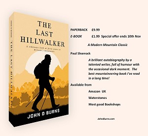 Book: The Last Hillwalker, specail offer, Products, gear, insurance Premier Post, 4 weeks @ GBP 70pw