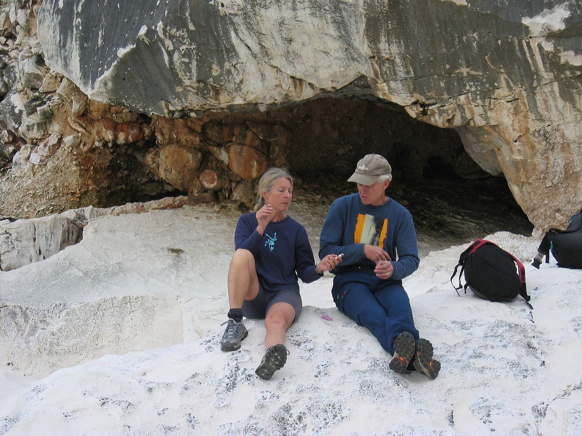 Bernadette and Alan, after climbing the Goloritze in Sardinia  © Bernadette McDonald