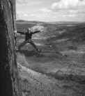 Sharpey displaying unusual technique whilst climbing Helynt in the mid 1980's