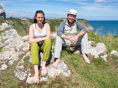 Anna Biven and Pat Littlejohn on top of The Old Redoubt.  © James Mann