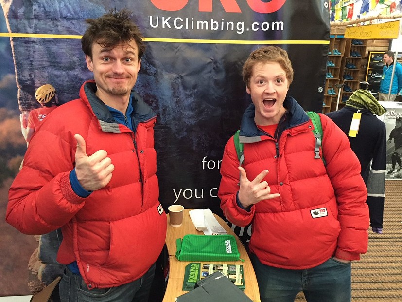 Smock the difference: UKC's Rob Greenwood and a very energetic Calum Muskett  © Dan Bailey