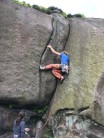 The classic pose of 'Slippery Jim' at The Roaches