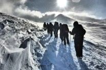 Walking into the Northern Corries for a day of teaching Winter Climbing: best job in the world? :)