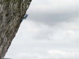 The Thumb (8a) on Kilnsey's North Buttress