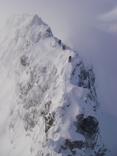 Aonach Eagach looking and feeling distinctly alpine!  © Gabe Oliver