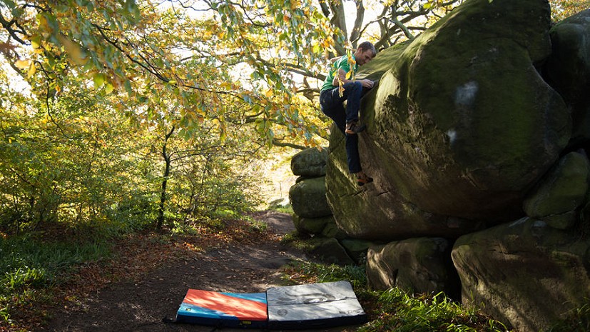 Theo Moore on The Line at Rowtor Rocks  © Rob Greenwood - UKC