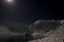 The headwall of Helvellyn under moonlight