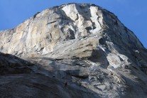 A couple of climbers descending El Cap!
