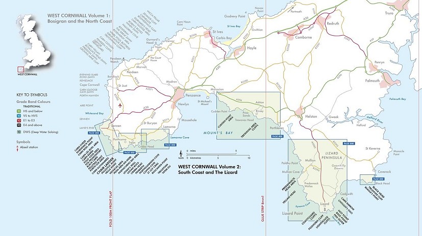 West Cornwall Volume 2 Area Map  © The Climbers Club
