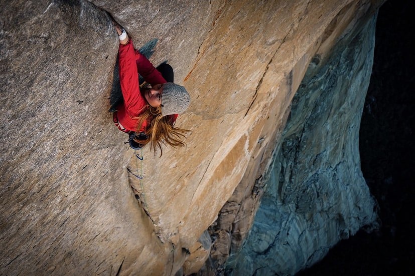Hazel Findlay on her free ascent of the Salathé.   © Jonny Baker