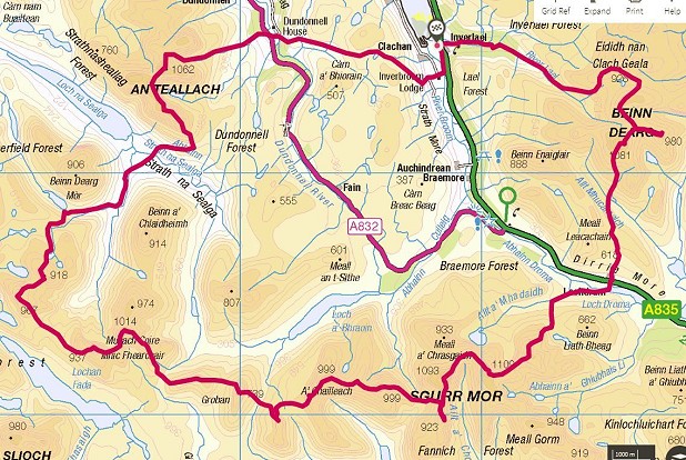 Overview map of the planned route  © Crown copyright 2018 Ordnance Survey. Media 011/18