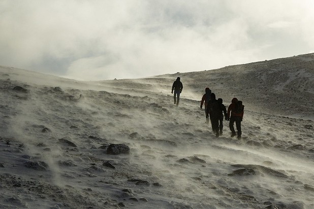 It would be scarily easy to lose any stragglers in winter spindrift  © Jonas Gaigr