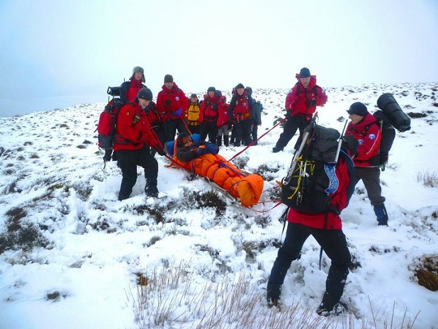 The team out in winter  © Kinder Mountain Rescue Team