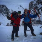 Cloughy and Kev topping out at Pinnacle Gully