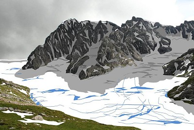 Ben Nevis with added glaciers. Accessing routes might've been tricky, but just think of the conditions  © Peter Roberts