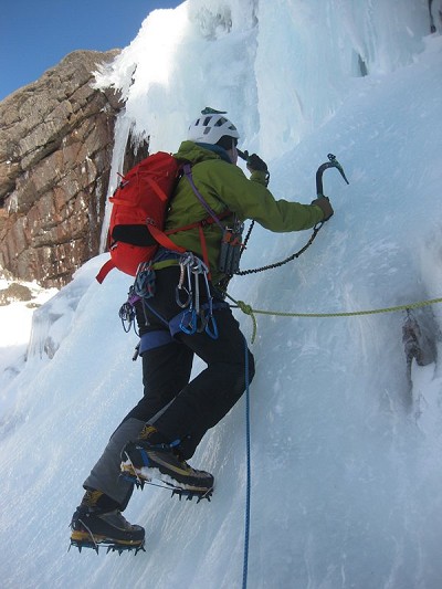 Climbing ice with the Tupilak 37+  © Stewart B
