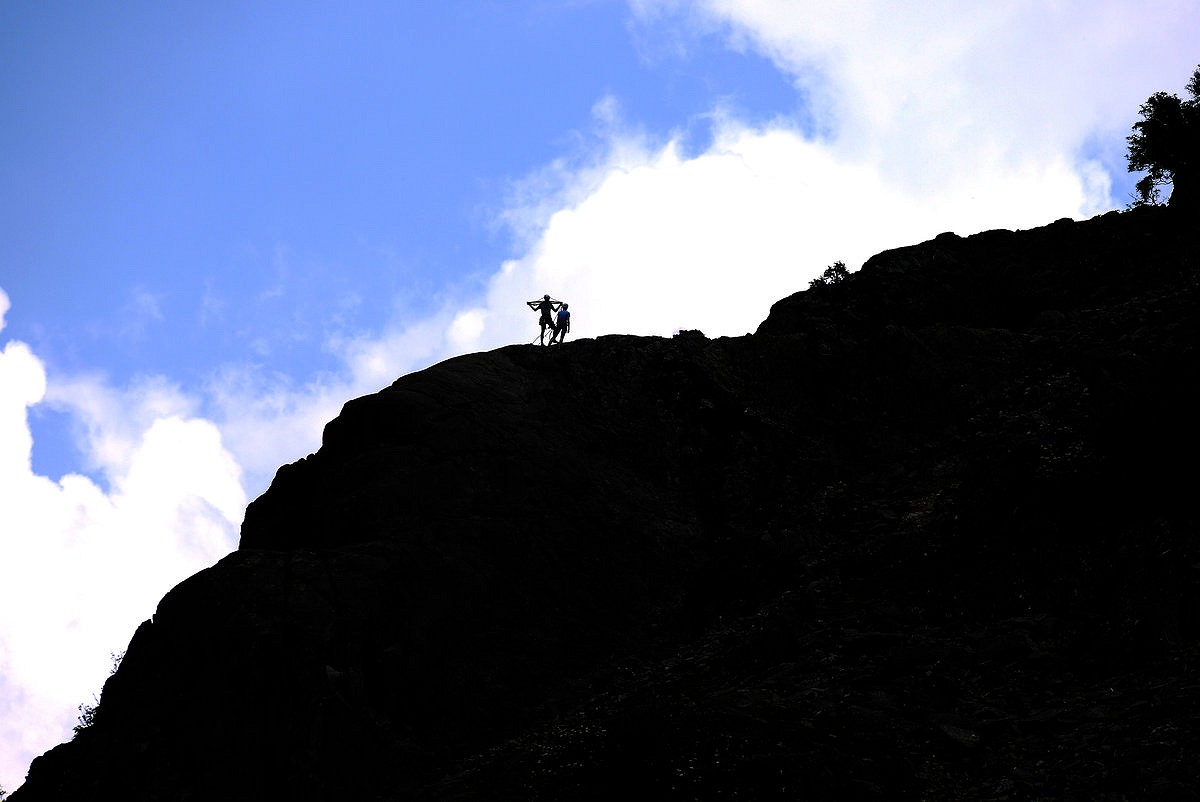 Silhouette of unknown climbers in Borrowdale, LakeDistrict  © rtailford75