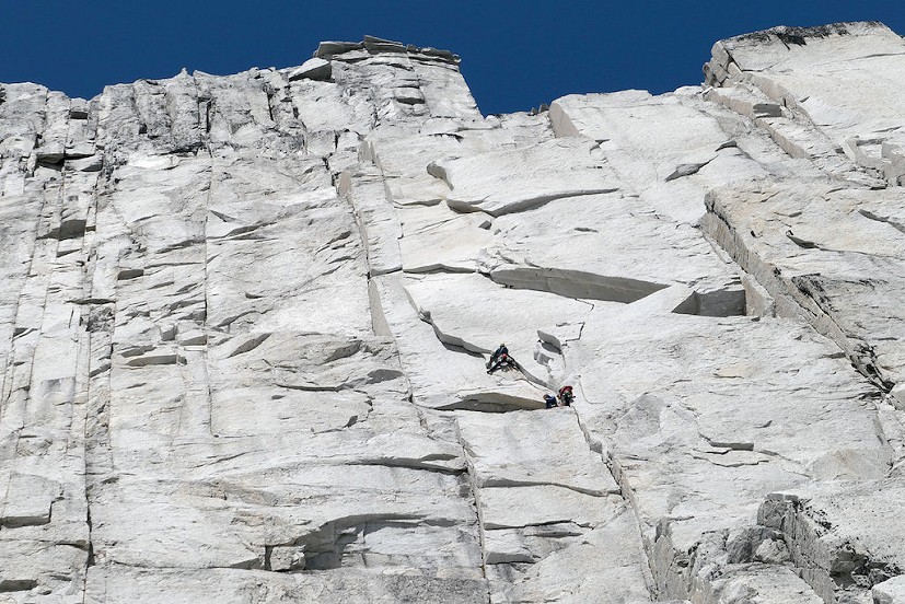 John, Paul, and Will on the first ascent of "The Last Gaucho"  © Will Sim
