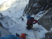 Belaying at top of pitch 1 SE Gully - Great End