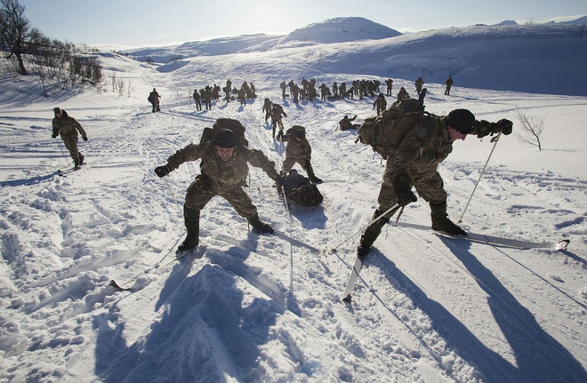 NATO soldiers training in the Norwegian Arctic. Extreme cold presents the harshest conditions in which to fight.  © Robert Nickelsberg