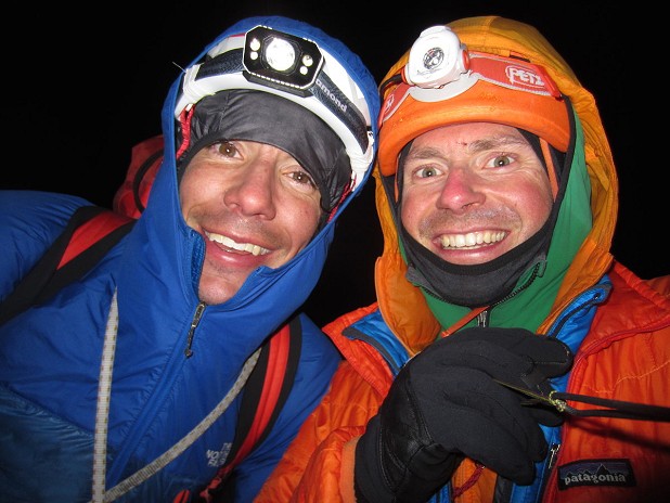 On top of Cerro Torre at midnight, after the second ascent of the Torre Traverse.  © Colin Haley
