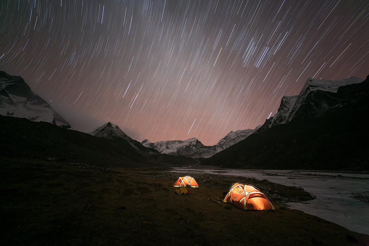 The base camp of island peak in the night  © roob123