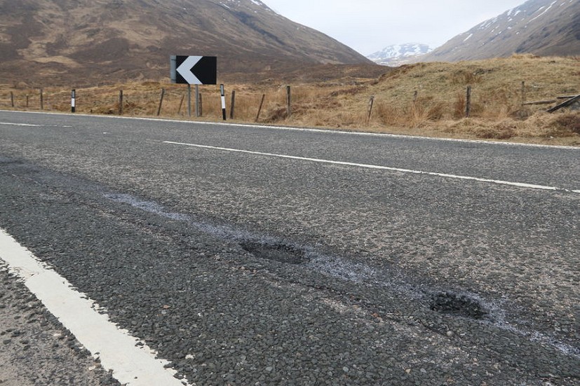 On mountain main roads, small holes soon become big ones  © Dan Bailey