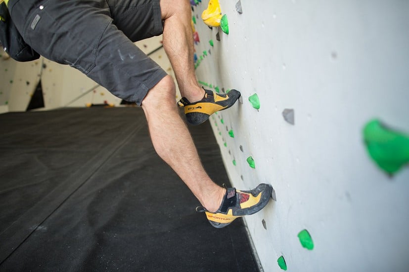 If you size shoes too generously for training purposes then you won't be able to use smaller footholds and may develop bad footwork habits.  © Nick Brown - UKC