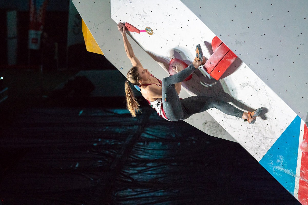 Petra Klingler in the finals at Moscow.  © IFSC/Eddie Fowke