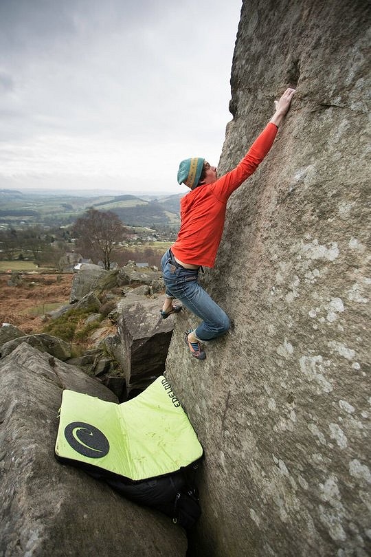 Bouldering at Curbar in the Montane Spider Hoodie