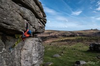 One of Hound Tor's best out of a fantastic circuit of highballs and sat in a fine position on the moor.