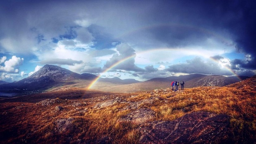 Hillwalking on an atmospheric day in Donegal.  © Iain Miller