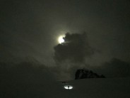Ski touring at midnight on the Col du Palet Tignes