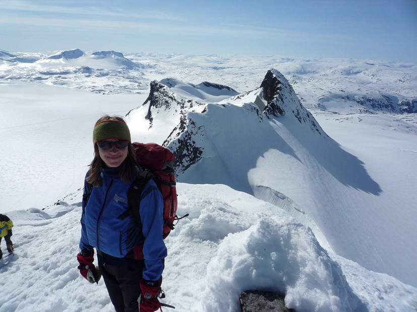 The summit of Vesle Bjørn with the ridge of Skeie in the background   © Jamie Simpson - Alpine Dragons