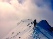 Walking off the Buachaille after our last winter climb of the season
