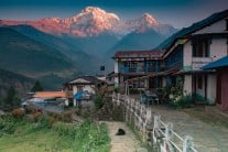 Sunrise on Annapurna South from Landruk