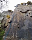 Dogged onsight lead of Slow Strain - balance-y and exposed on the arete, great fun!