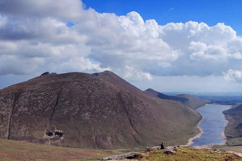 The stunning view towards Slieve Binnian and Silent Valley Reservoir from the rocky summit of Doan  © Adrian Hendroff