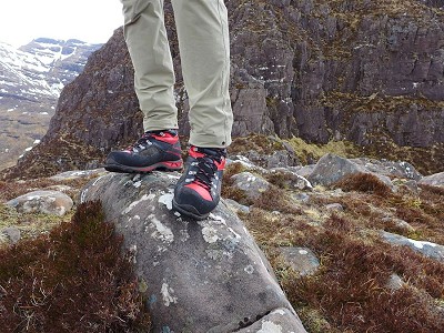 Testing them with some spring rock on the Cioch Nose  © Nikki Sommers