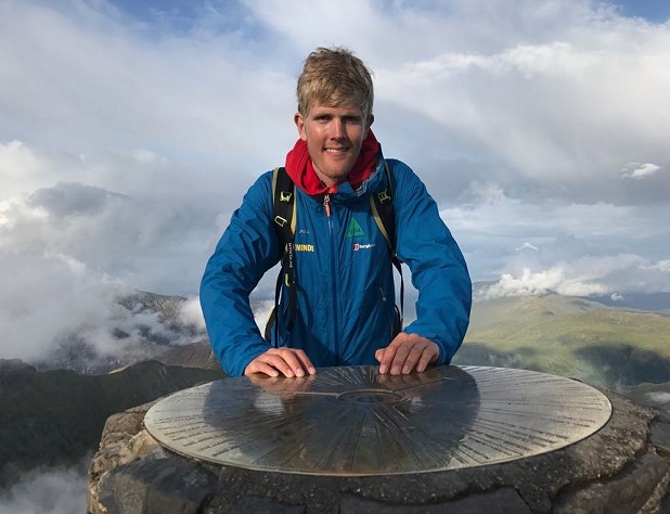 On top of Snowdon during his 5000-mile journey  © Alex Staniforth