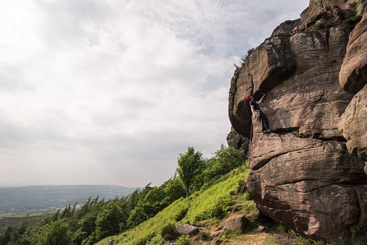Phil on Safety Net on a beautiful day in the Peaks  © ClaireCC