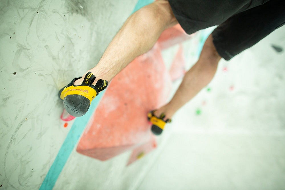 The key is to save space on larger footholds to allow room for the rotation.  © Nick Brown - UKC