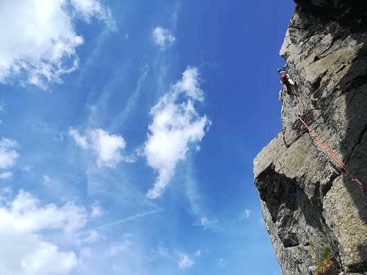 Tom on P4, moss ghyll grooves.   © paul_the_northerner