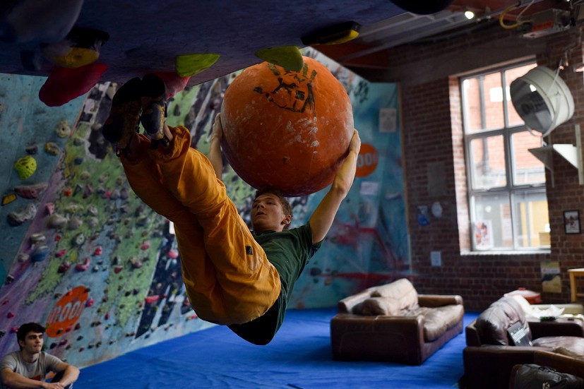 The acrobatic nature of indoor bouldering adds an element of fun.  © Euan McFadyen