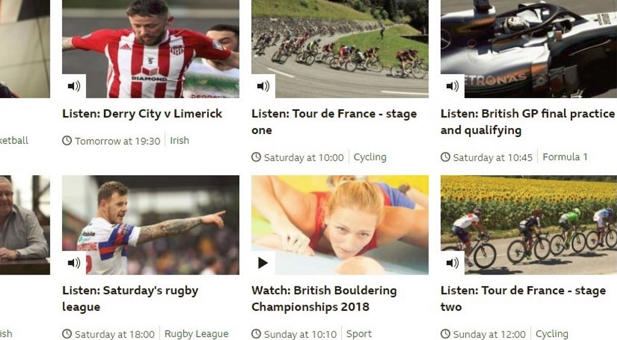 BBC Sport livestreaming of the BBCs 2018.  © BBC