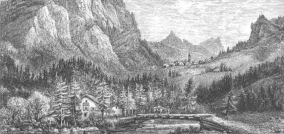 An engraving of Sasso Bianco from a water colour painted by Amelia Edwards.  © UKC Articles
