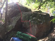 Rough topo of Covert Crack - Problem in the Hidden Wall area of Cademan Woods.
