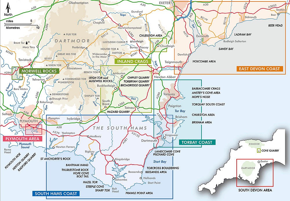 South Devon map.  © UKC Articles