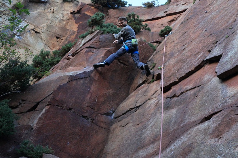 Testing them on some technical (for an approach shoe) 6a-6b slabby routes, where they performed excellently!  © Dan Bailey