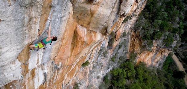 Paige Claassen climbing in Mallorca, during the filming of 'Slaydies'  © La Sportiva